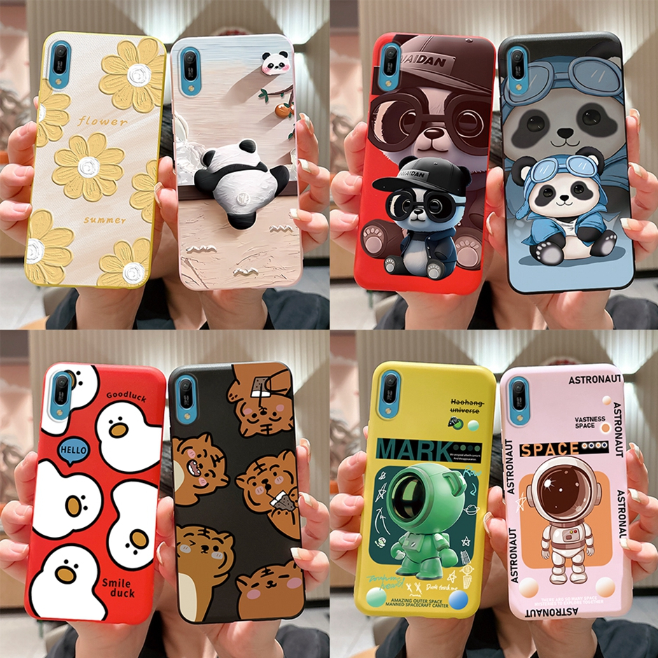 สําหรับ Huawei Y6 Pro 2019 เคสโทรศัพท์มือถือ ซิลิโคนนิ่ม กันกระแทก ลายดอกไม้นักบินอวกาศ MRD-LX2