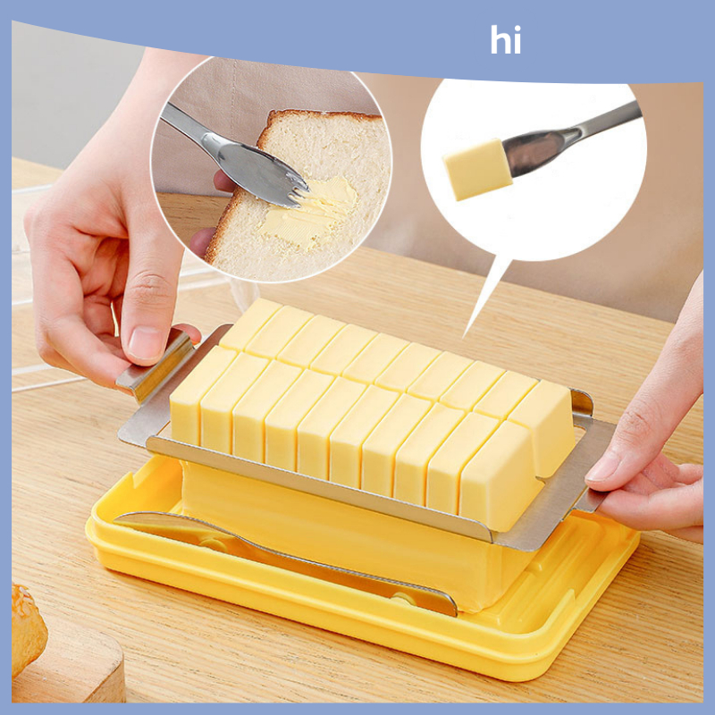 Hi HOMES กล่องเก็บเนย ชีส แบบสเตนเลส อเนกประสงค์ สําหรับตู้เย็น