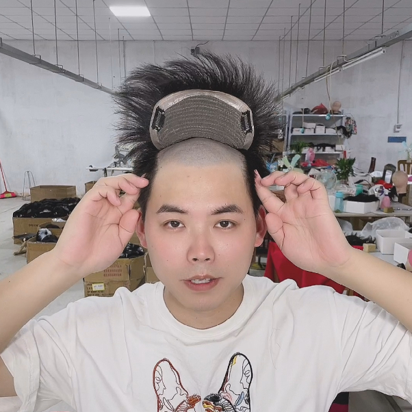วิกผมผู้ชาย บาง ผมจริง แผ่นแปะหัวล้าน ชุดวิกผมผู้ชาย