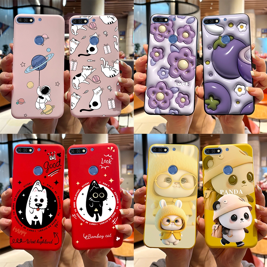 เคสโทรศัพท์มือถือ ซิลิโคนนิ่ม ลายกระต่ายแพนด้าน่ารัก สําหรับ Huawei Y7 2018 Nova 2 Lite LDN-L21 LDN-LX2