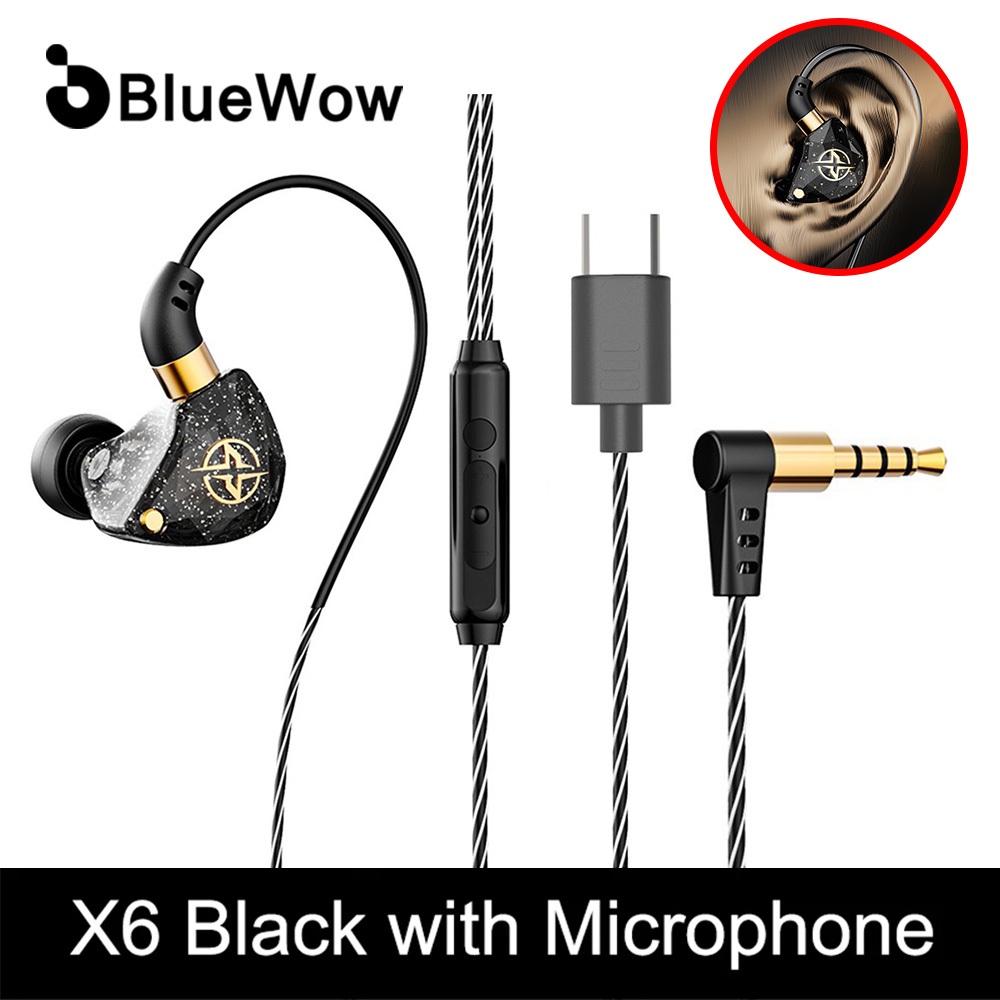 Bluewow ชุดหูฟังอินเอียร์ดิจิทัล แบบมีสาย 3.5 มม. เสียง HiFi พร้อมแฮนด์ฟรี HD สําหรับ IPAD Samsung