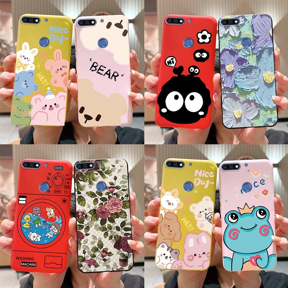 เคสโทรศัพท์ซิลิโคน TPU แบบนิ่ม พิมพ์ลายเจลลี่ สําหรับ Huawei Y7 (2018) Y7 Prime 2018 LDN-LX2 LDN-LX3