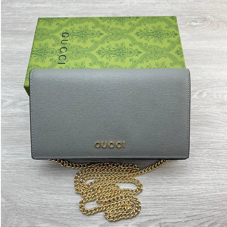 【 Box 】 Gucci ของแท้ 100% กระเป๋าสะพายไหล่ สายโซ่ หนังวัวแท้ สําหรับผู้หญิง ขนาด: 12.5-20-4 ซม.
