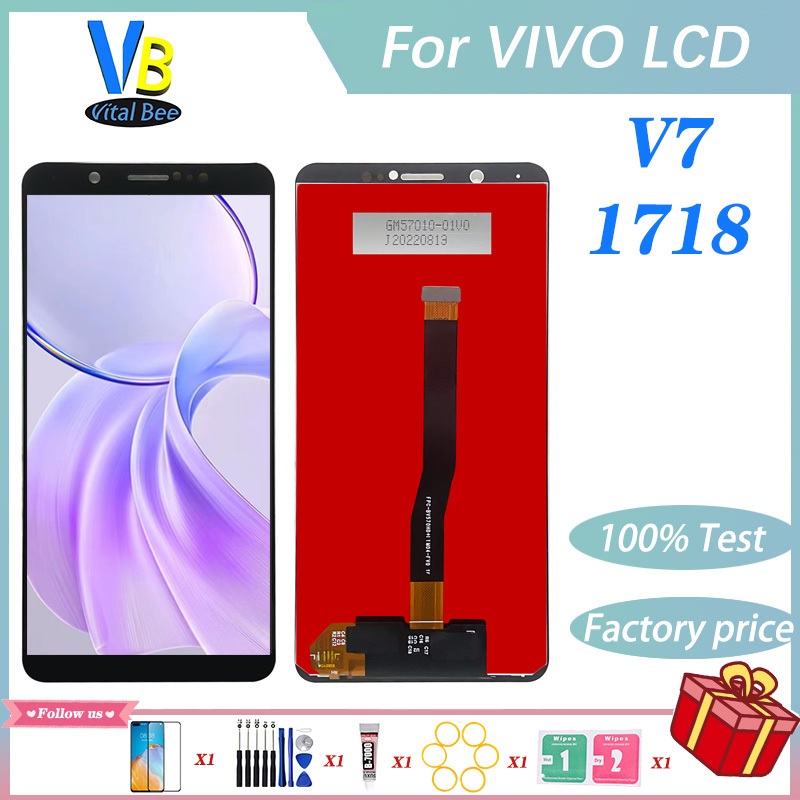 อะไหล่หน้าจอสัมผัส LCD 1718 100% คุณภาพสูง แบบเปลี่ยน สําหรับ VIVO V7
