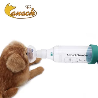 Canack Veterinary Inhaler Nebulizer Chamber Pet Spacer สําหรับสุนัขแมว 3 หน้ากากซิลิโคน
