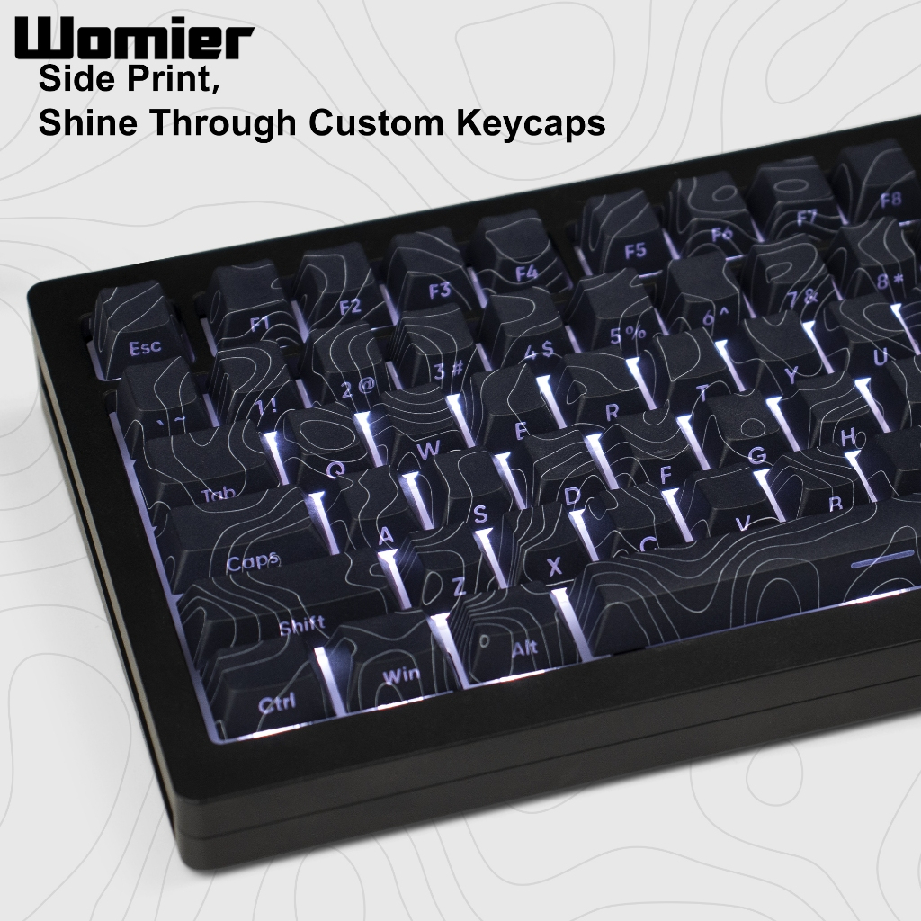 Womier ปุ่มกดคีย์บอร์ด 132 คีย์ PBT ย้อมสี 5 ด้าน พิมพ์ลายเชอร์รี่ สําหรับคีย์บอร์ด Cherry MX