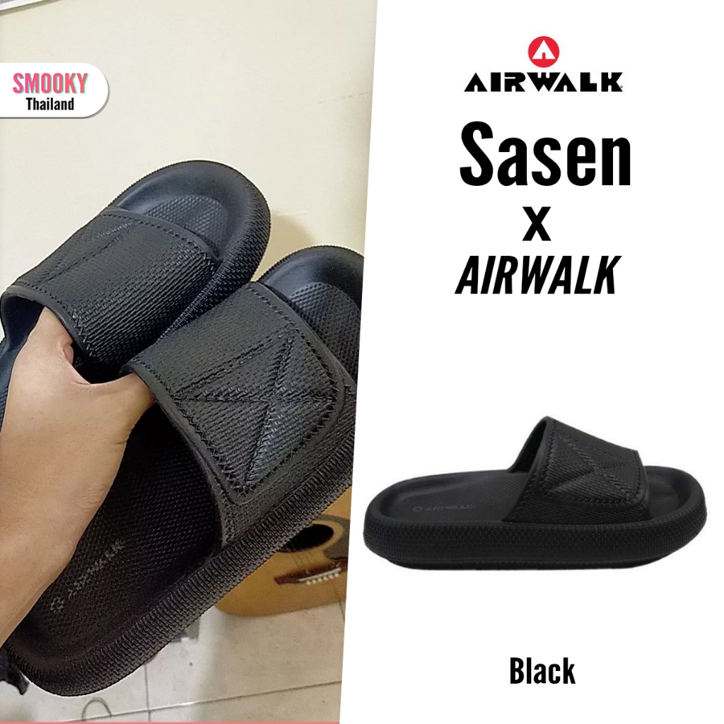 Airwalk Sasen Men's Sandals รองเท้าแตะสำหรับบ้าน - Black KP0698 (1800)
