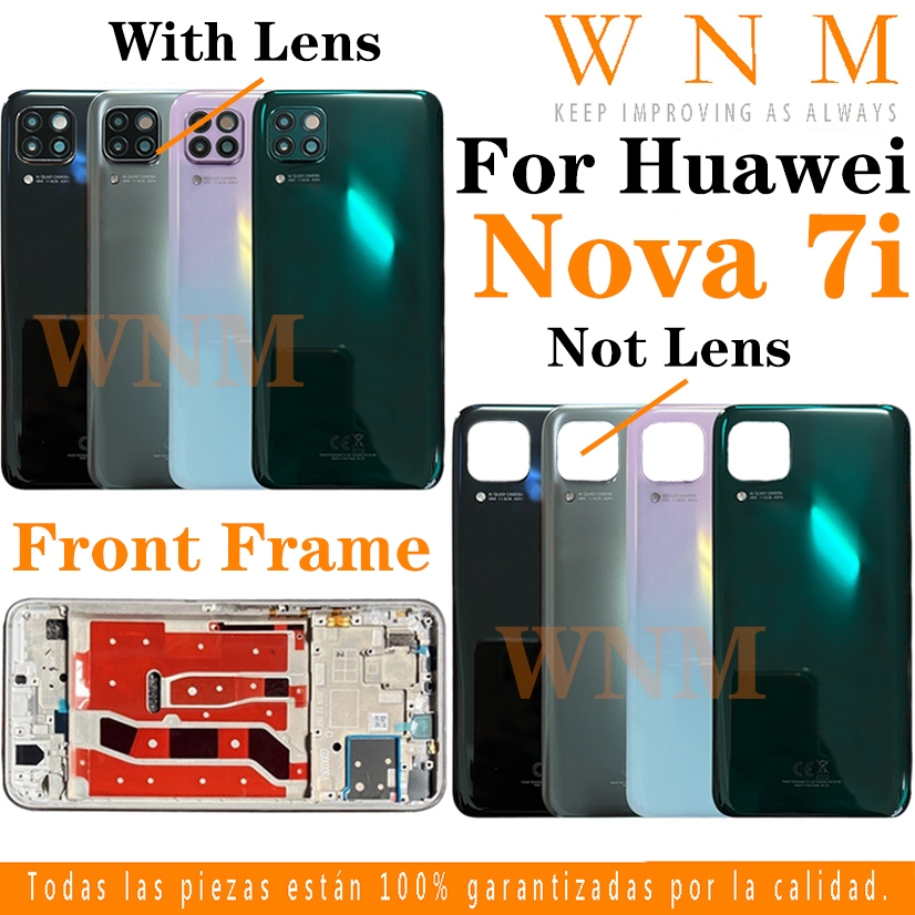 สําหรับ Huawei Nova 7i LCD กรอบด้านหน้า Bezel ฝาหลังแบตเตอรี่ + กรอบกลาง + ชิ้นส่วนกรอบกล้องด้านหลังกรณีที่อยู่อาศัยศูนย์แชสซี + ปุ่มสําหรับ Huawei P40 Lite