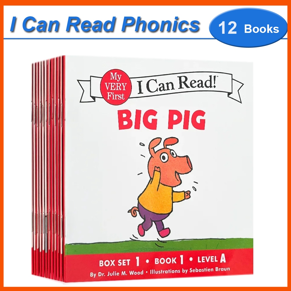 หนังสืออ่านหนังสือ Phonics BIG PIG เสริมการเรียนรู้ สําหรับเด็ก จํานวน 12 เล่ม ต่อชุด