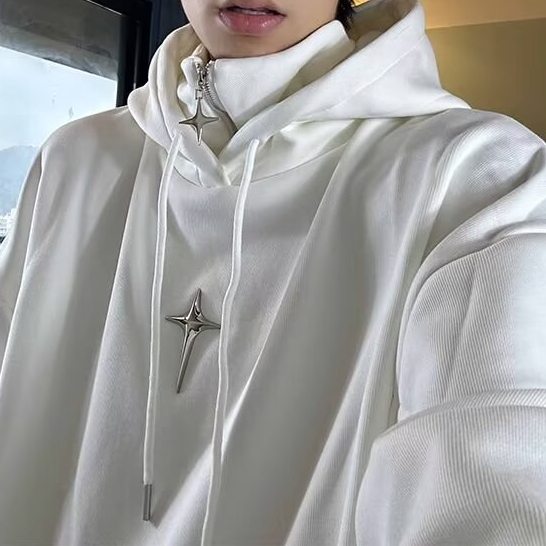 เสื้อแจ็กเก็ตกันหนาว มีฮู้ด ทรงหลวม สไตล์ฮิปฮอป สตรีท อเมริกัน เหมาะกับฤดูใบไม้ร่วง สําหรับผู้ชาย 2023