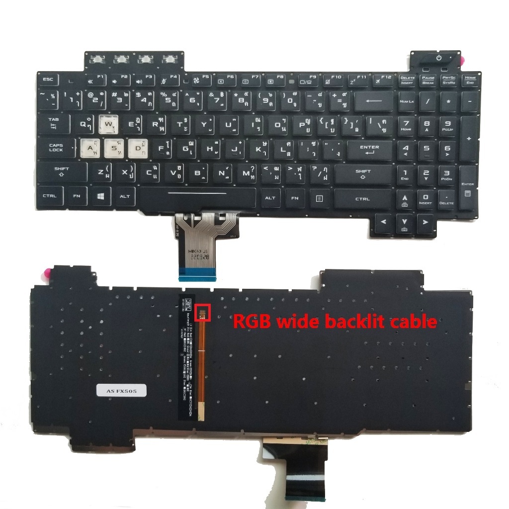 Keyboard คีย์บอร์ด พร้อมไฟแบ็คไลท์ สําหรับ for ASUS TUF Gaming FX505D FX505DY FX505DD FX505D with backlight Thai