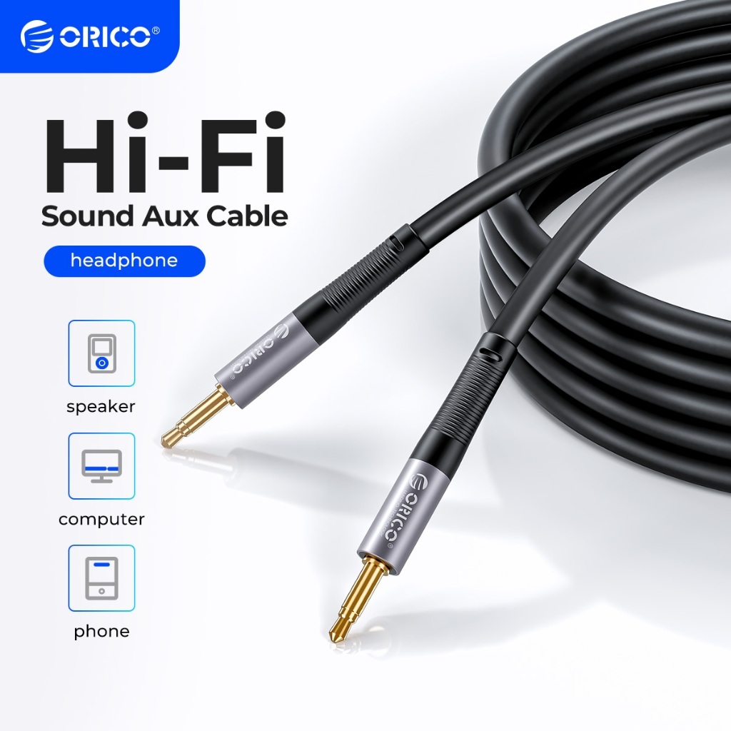 Orico 3.5 มม.สายสัญญาณเสียง Aux ชายชายสเตอริโอแจ็คข้อศอก HiFi สําหรับรถหูฟัง MP4 ลําโพง (AXW)