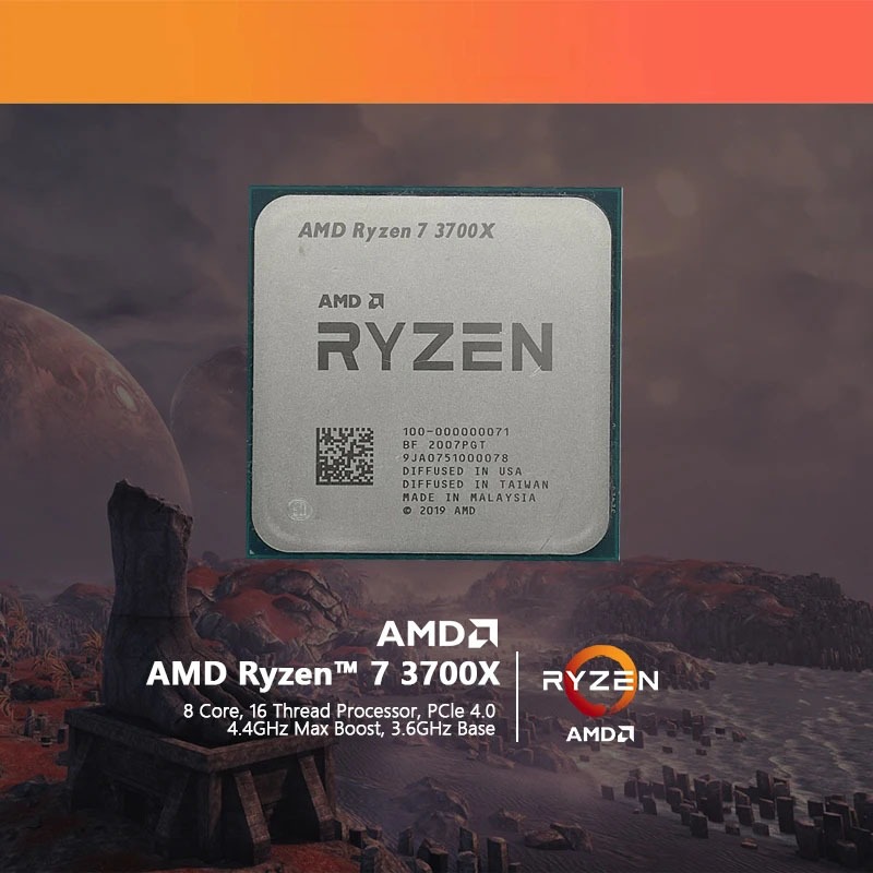 ใช้ AMD Ryzen 7 3700X R7 3700X 3.6GHz แปด-Core Sixteen-Thread CPU โปรเซสเซอร์ 65W 7NM L3 = 32M 100-0