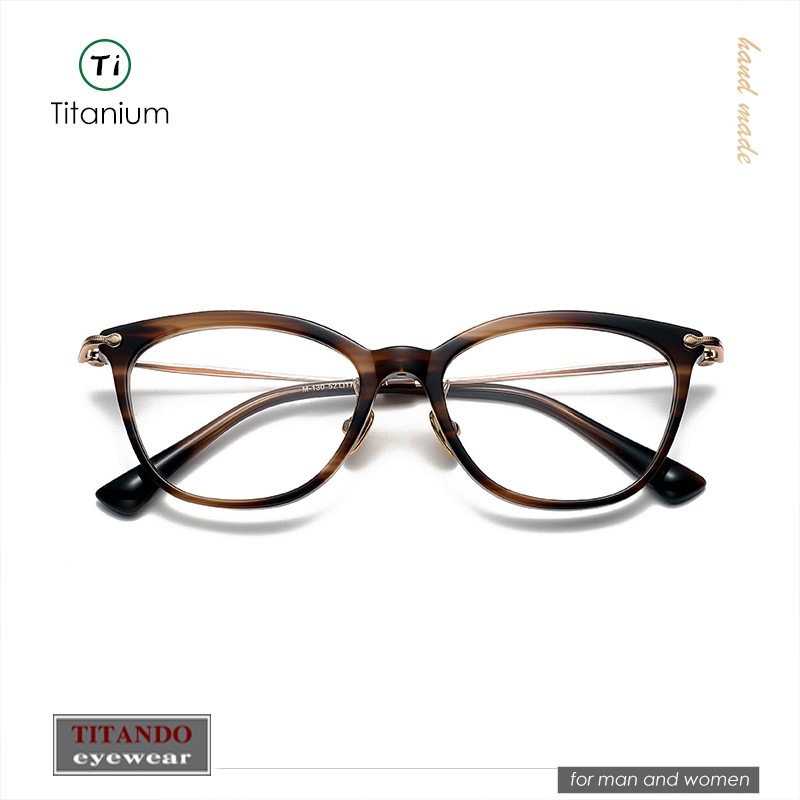 แว่นตาไฟเบอร์ ไทเทเนียม ทรงตาแมว 9999 สไตล์ญี่ปุ่น แฟชั่น สําหรับผู้หญิง M130