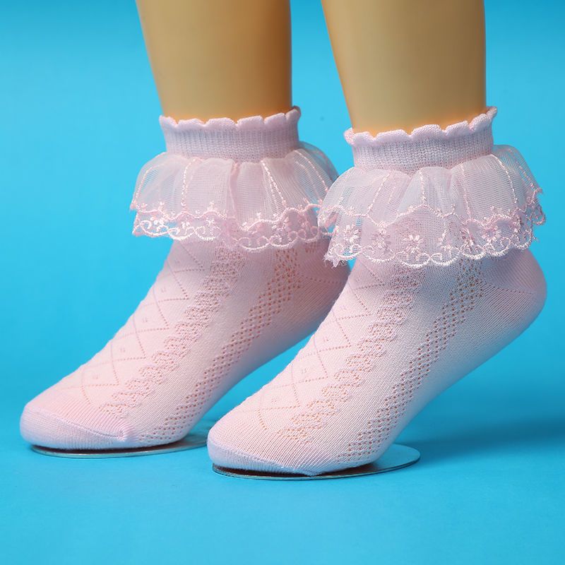 🪐พร้อมส่งด่วน🪐ถุงเท้า ผ้าฝ้าย ผ้าตาข่าย แต่งขอบลูกไม้น่ารัก สไตล์เกาหลี สําหรับเด็กผู้หญิง - รูปที่ 6
