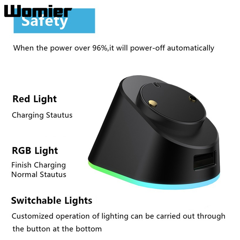 Womier แท่นชาร์จเมาส์ไร้สาย ไฟ RGB สําหรับ Logitech G Pro X Superlight G 403 502 703 903 HERO Pro