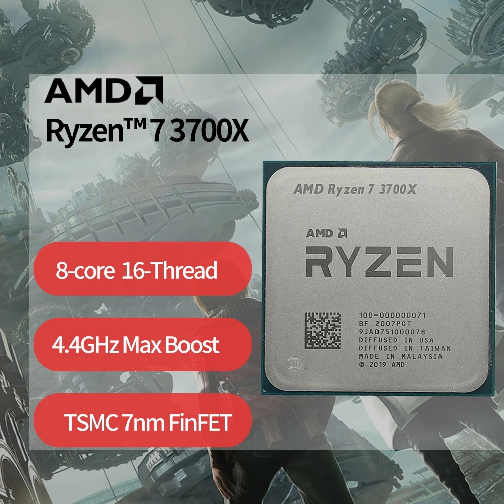 AMD Ryzen 7 3700X R7 3700X 3.6 GHz แปด-Core Sixteen-Thread CPU โปรเซสเซอร์ 65W 7NM L3 = 32M 100-0000