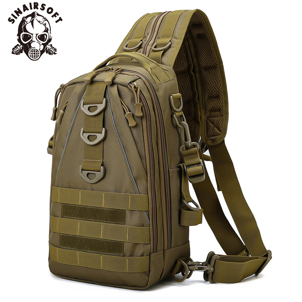 Sinairsoft Tactical Multifunctional Large Capacity Chest Bag น้ําหนักเบาและทนทานกระเป๋าตกปลากีฬากลางแจ้งกระเป๋าสะพายข้างกระเป๋าเป้ปีนเขา