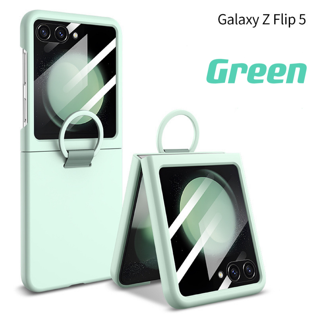 Samsung เคสซิลิโคนสําหรับ Galaxy Z Flip5 Flip 6 flip7 flip7FE พร้อมแหวนแฟชั่นเคสโทรศัพท์มือถือที่อยู่อาศัย