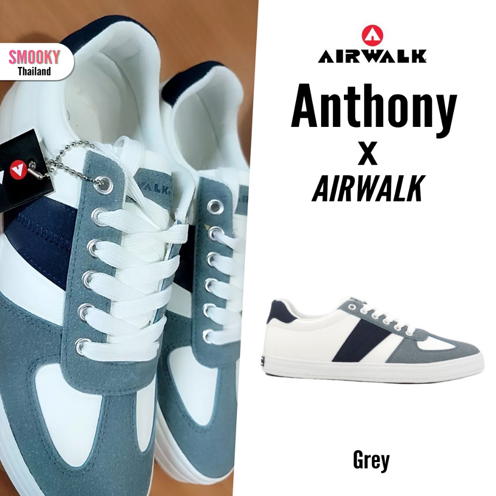 Airwalk Anthony Men's Sneakers รองเท้าผ้าใบ วินเทจเรียบง่าย - White/Blue UN36984 (3190)