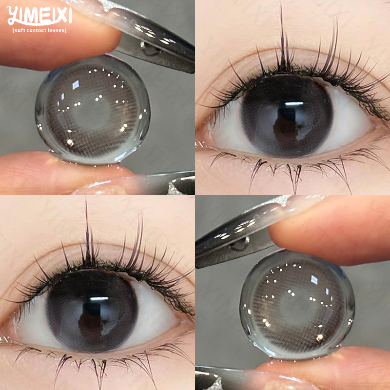 Yimeixi คอนแทคเลนส์สีกาแฟ 14.2 มม. คุณภาพสูง สีชมพูอ่อน สีน้ําตาลธรรมชาติ สําหรับนักเรียน ผู้หญิง