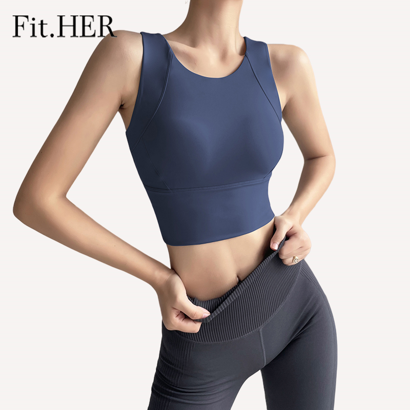 Fit.her สปอร์ตบรา ดูดซับแรงกระแทก ความแข็งแรงสูง สําหรับผู้หญิง ป้องกันการหย่อนคล้อย เสื้อกล้าม ออกกําลังกาย วิ่ง โยคะ สปอร์ตบรา
