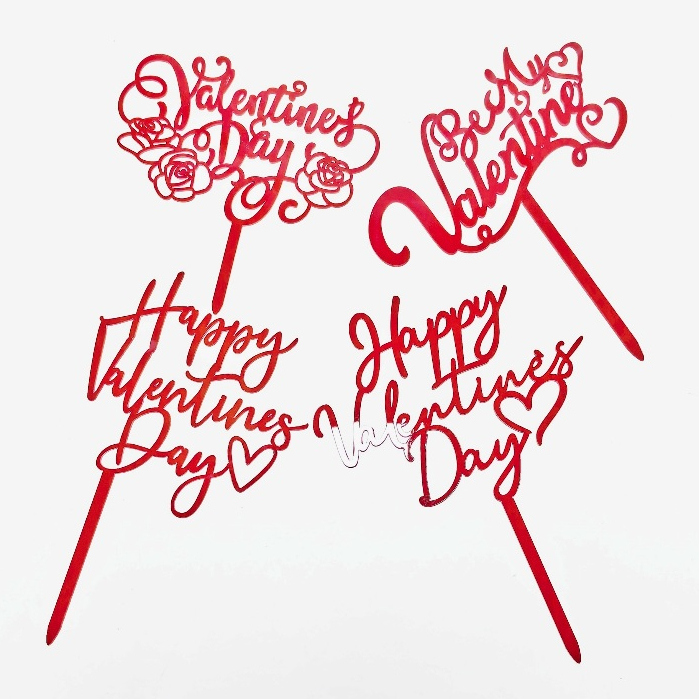 Happy Valentine's Day ท็อปเปอร์ตกแต่งเค้ก ธีมปาร์ตี้วันวาเลนไทน์