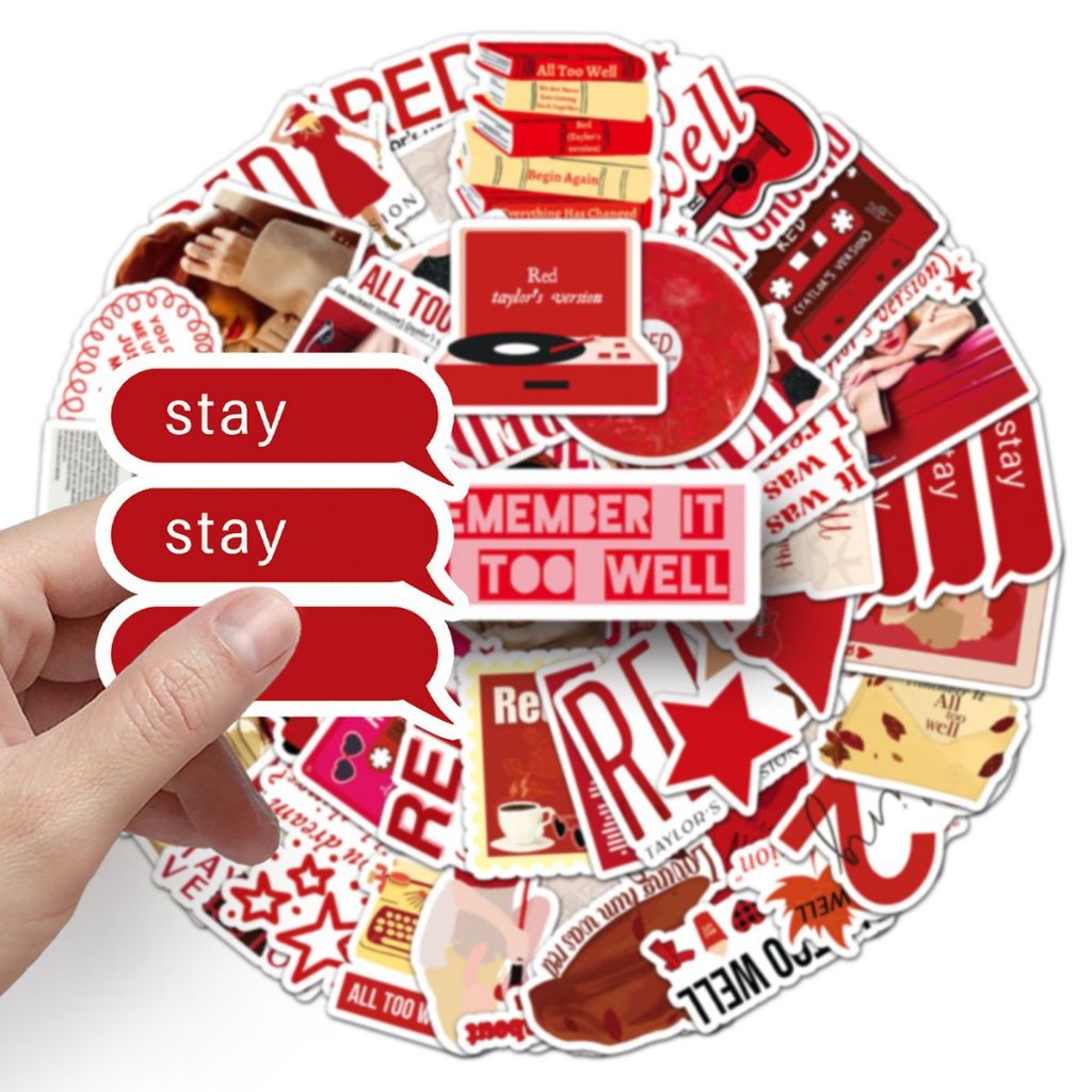 50/10 ชิ้น Taylor Swift สติกเกอร์สีแดงสําหรับโทรศัพท์ DIY โน๊ตบุ๊คจักรยานหมวกกันน็อครถ Graffiti กันน้ําตกแต่ง Decal ของขวัญ ราคา ถูกที่สุด ดีลบีเคเค แกลเลอรีภาพที่ 7