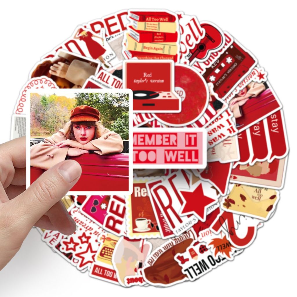 50/10 ชิ้น Taylor Swift สติกเกอร์สีแดงสําหรับโทรศัพท์ DIY โน๊ตบุ๊คจักรยานหมวกกันน็อครถ Graffiti กันน้ําตกแต่ง Decal ของขวัญ ราคา ถูกที่สุด ดีลบีเคเค แกลเลอรีภาพที่ 8