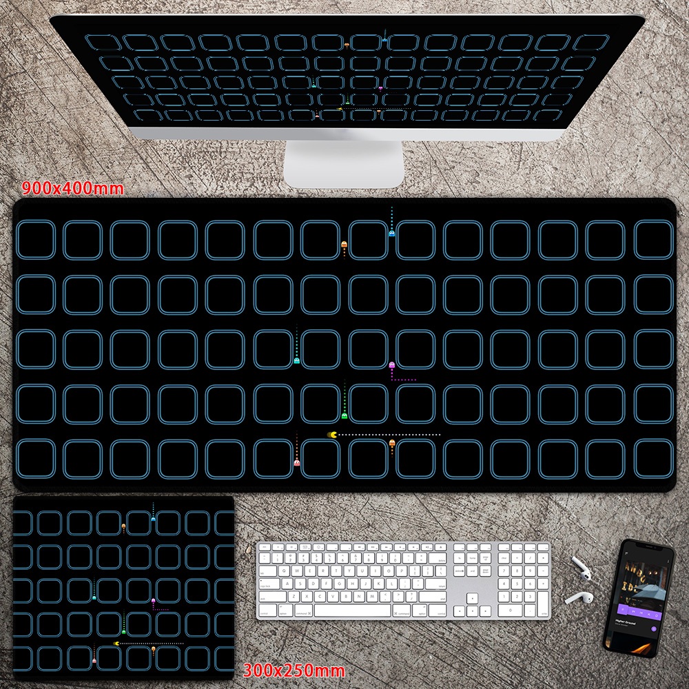 PacMan แผ่นรองเมาส์ Extended 900x400 มม. การออกแบบกันลื่นกันน้ํา แผ่นรองเมาส์สําหรับเล่นเกมขนาดใหญ่ 