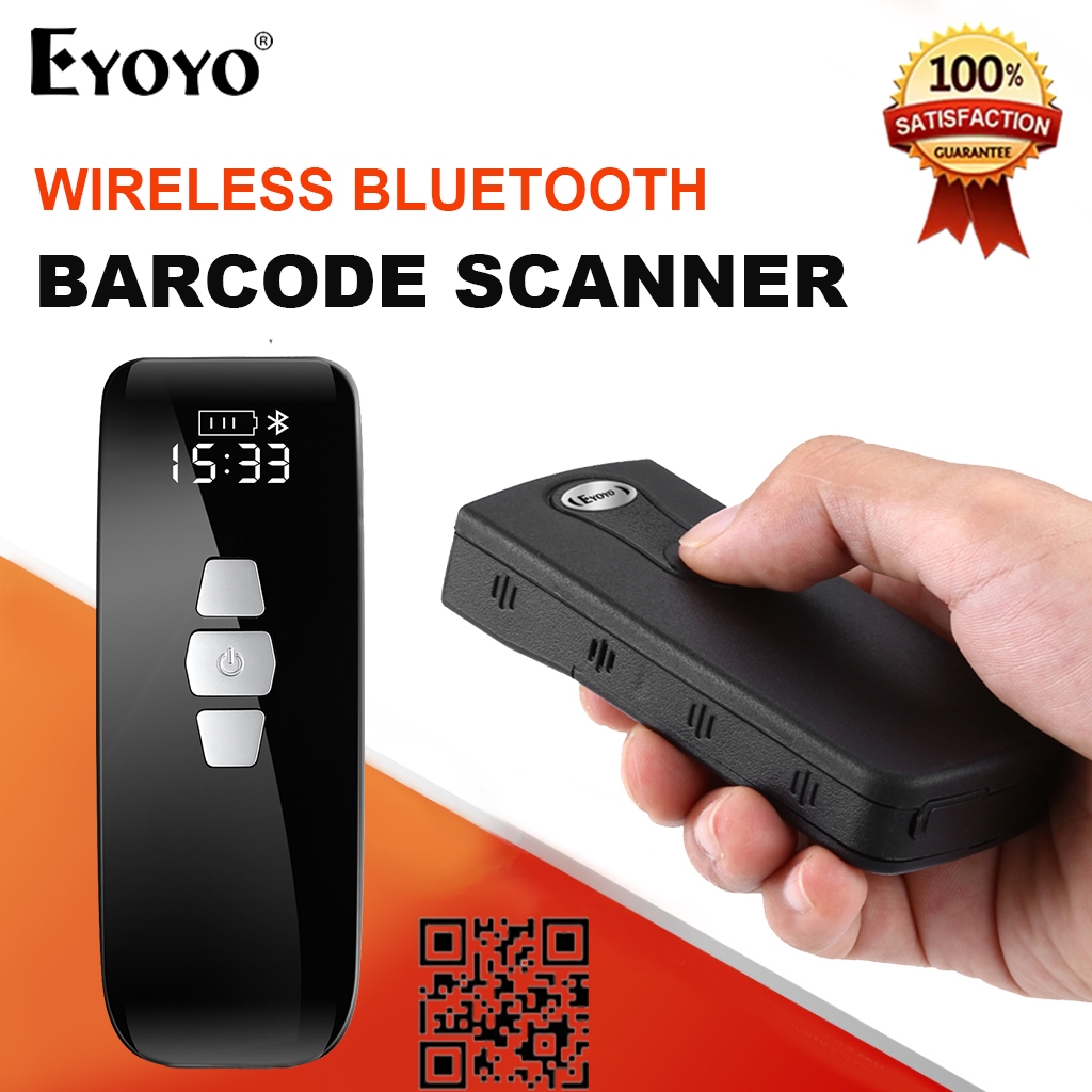 Eyoyo 2D Barcode Scanner 1D Bluetooth Scanner QR 2D Wireless Barcode Scanner บลูทูธไร้สาย Bar Code S