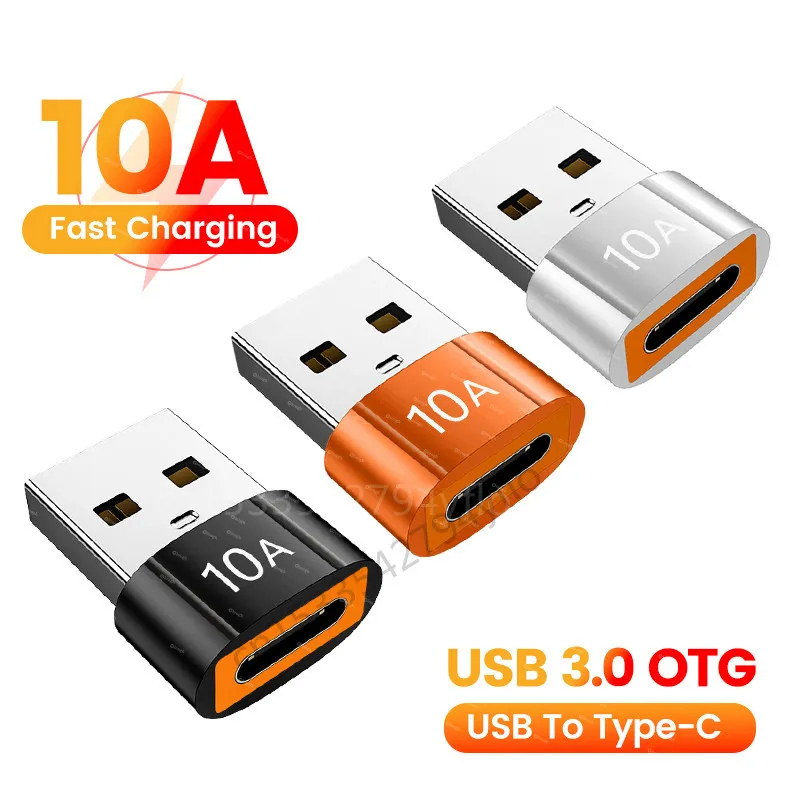 อะแดปเตอร์แปลง 10A OTG USB 3.0 เป็น Type C TypeC ตัวเมีย เป็น USB ตัวผู้ ชาร์จเร็ว สําหรับ Macbook Xiaomi Samsung