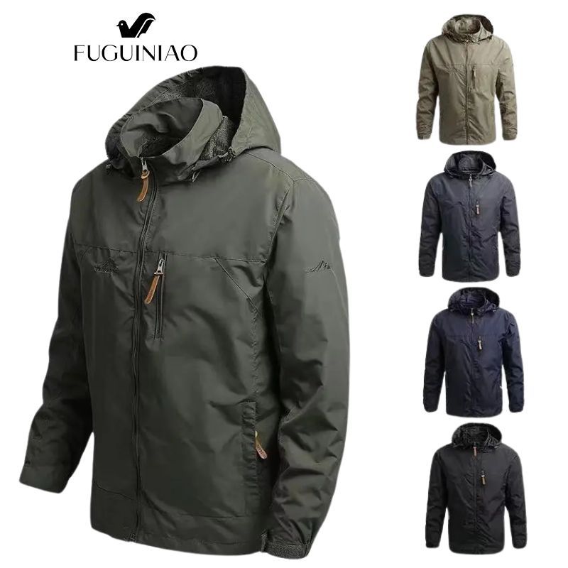 Fuguiniao เสื้อกันหนาวทหาร Windbreaker ของผู้ชาย เสื้อนักบินกันน้ำทางยุทธวิธีของผู้ชาย Hoodie เสื้อทหารล่าสัตว์ของผู้ชาย