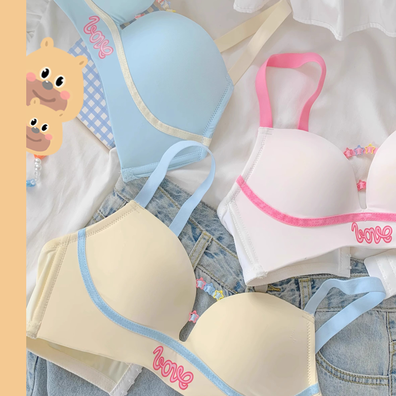 🎀bearbra🎀หวาน กระปรี้กระเปร่า ชุดชั้นใน ไร้รอยต่อ ไม่มีโครงเหล็ก เซ็กซี่ สําหรับผู้หญิง