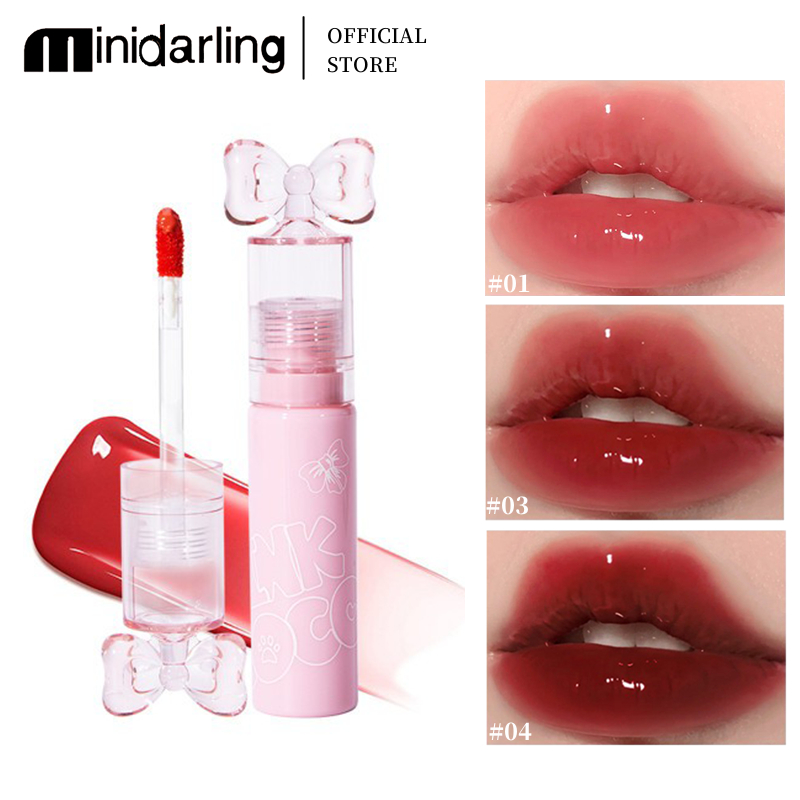 COD Pink Coco ลิปสติก ลิปกลอส เนื้อลิขวิด แต่งโบว์น่ารัก ให้ความชุ่มชื้น ติดทนนาน 5 สี