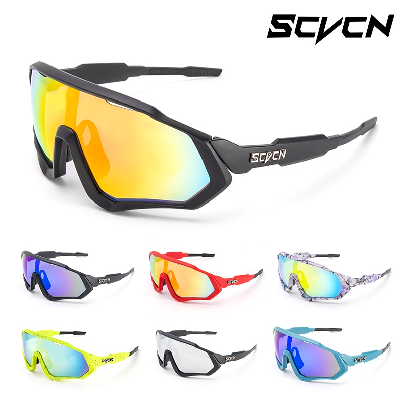 Scvcn UV400 แว่นกันแดดขี่จักรยาน mtb แว่นตากีฬากลางแจ้งแว่นตาขี่จักรยานถนน