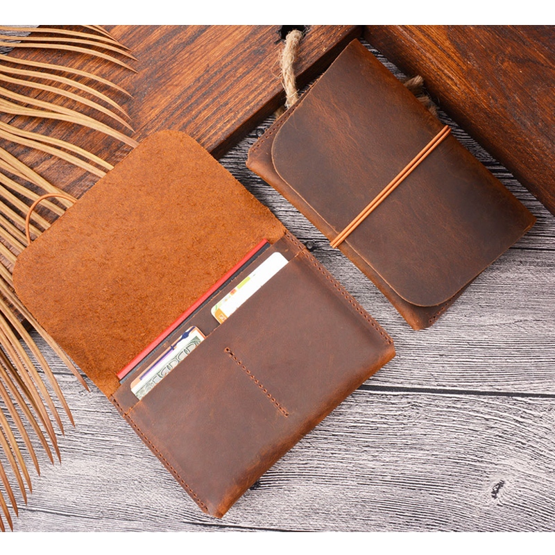 Simple Crazy Horse ของแท้หนัง Passportbook Traveler Passport Cover Cardholder กระเป๋าสตางค์ ID Card 
