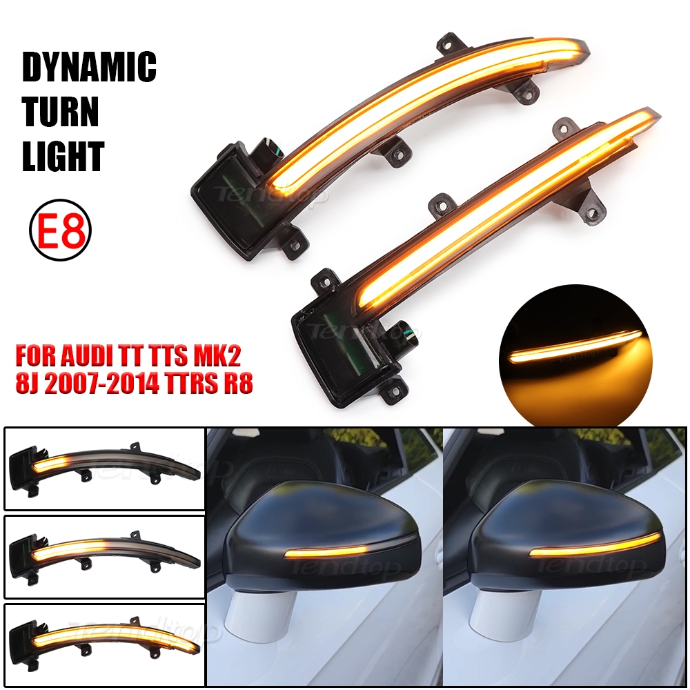 ไฟเลี้ยวไดนามิกติดกระจกมองหลัง สําหรับ Audi TT TTS MK2 8J 2007-2014 TTRS MK2 R8(42) 2 ชิ้น