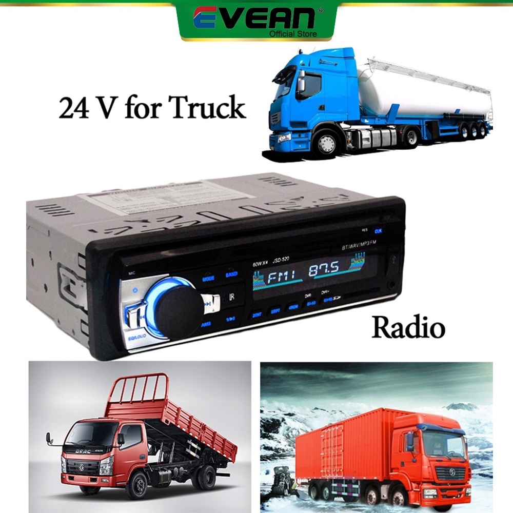 [โปรโมชั่นใหญ่] 24V JSD-520 เครื่องเล่นวิทยุสเตอริโอ บลูทูธ เครื่องเล่น MP3 / USB / SD / AUX-IN / FM ในรถยนต์ รถบรรทุก