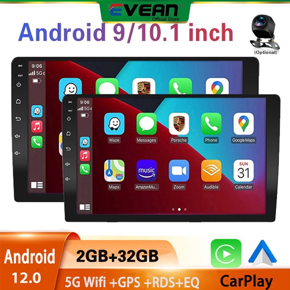 [2+32GB ] เครื่องเล่นวิทยุ บลูทูธ 2 DIN 9 นิ้ว 10 นิ้ว พร้อม Carplay Android Auto 5G Wifi GPS EQ