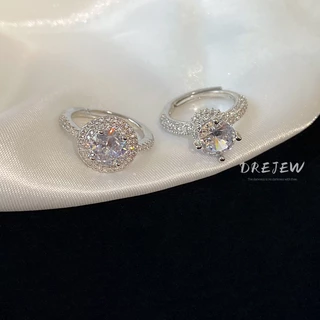 DREJEW แหวนเพทาย ทรงกลม สไตล์เย็น เบาสบาย หรูหรา อารมณ์เฉพาะ การเดินทาง แหวนใหม่ สร้อยข้อมือ แพ้ง่าย