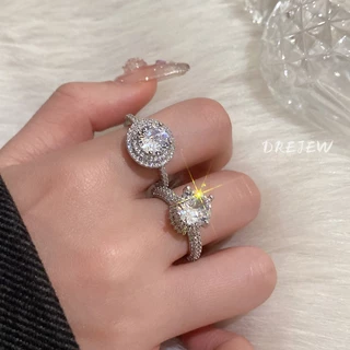 DREJEW แหวนเพทาย ทรงกลม สไตล์เย็น เบาสบาย หรูหรา อารมณ์เฉพาะ การเดินทาง แหวนใหม่ สร้อยข้อมือ แพ้ง่าย
