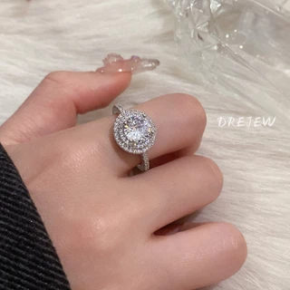 DREJEW แหวนเพทาย ทรงกลม สไตล์เย็น เบาสบาย หรูหรา อารมณ์เฉพาะ การเดินทาง แหวนใหม่ สร้อยข้อมือ แพ้ง่าย