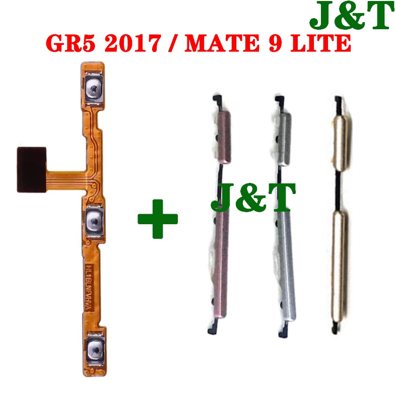 On Off ปุ่มปรับระดับเสียง flex สําหรับ huawei GR5 2017 Mate 9 lite Honor 6X ปุ่มด้านข้างสายริบบิ้น