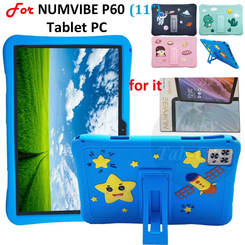 เคสแท็บเล็ต ซิลิโคนนิ่ม กันกระแทก ลายการ์ตูนน่ารัก 3D พร้อมขาตั้ง สําหรับ NUMVIBE P60 Tablet PC 11 นิ้ว NUMVIBE แท็บเล็ตพีซี P60 Pro Max 5G