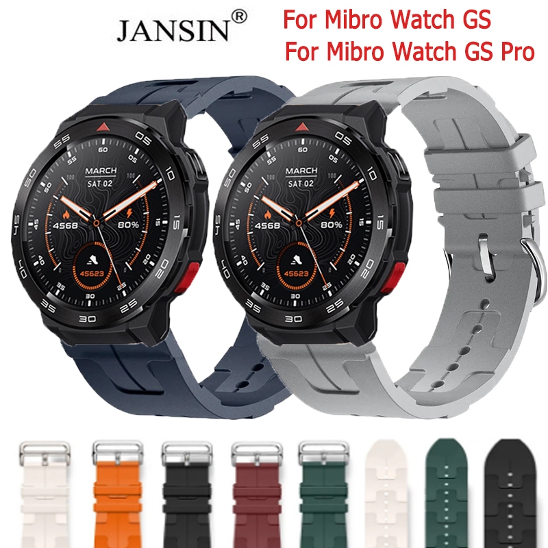 สายรัดซิลิโคนแบบสปอร์ตสายกันน้ำสำหรับ Mibro Watch GS Pro Watch GS