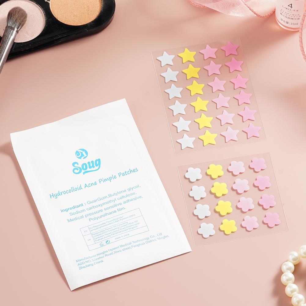 Acne Patch แผ่นแปะสิว สติกเกอร์ ไฮโดรคอลลอยด์ รูปดาว หมี ดอกไม้ น่ารัก  24 ชิ้น - รูปที่ 2