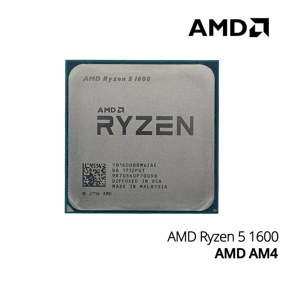 AMD Ryzen 5 1600 โปรเซสเซอร์ 3.2GHz หกแกนสิบสองเกลียว 65W R5 1600 ซ็อกเก็ต CPU AM4 5 1600