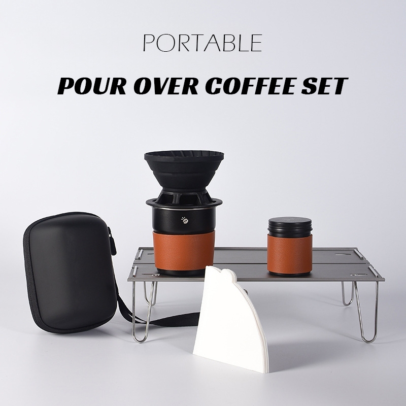 ชุดกระป๋องกรองกาแฟ V60 อเนกประสงค์ แบบพกพา สําหรับตั้งแคมป์ บ้าน ออฟฟิศ