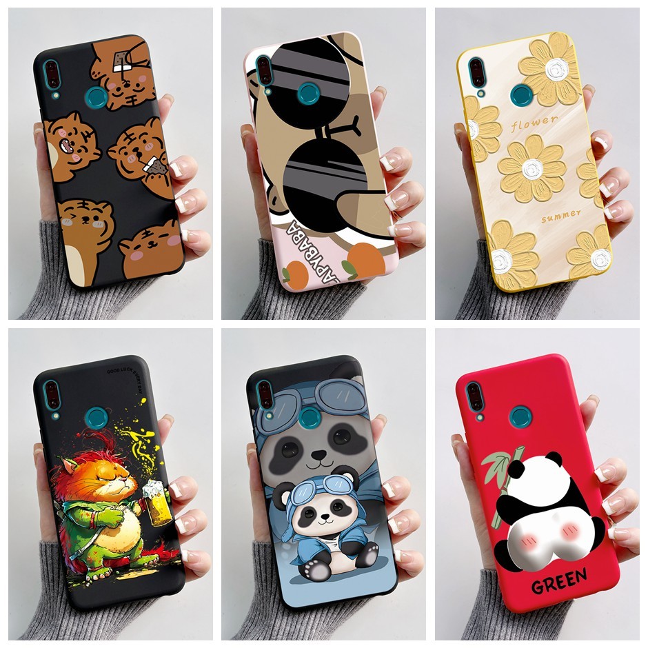 สําหรับ Huawei Y9 2019 เคสโทรศัพท์ซิลิโคน TPU แบบนิ่ม ลายหมี กันกระแทก JKM-LX1 JKM-LX2 JKM-LX3